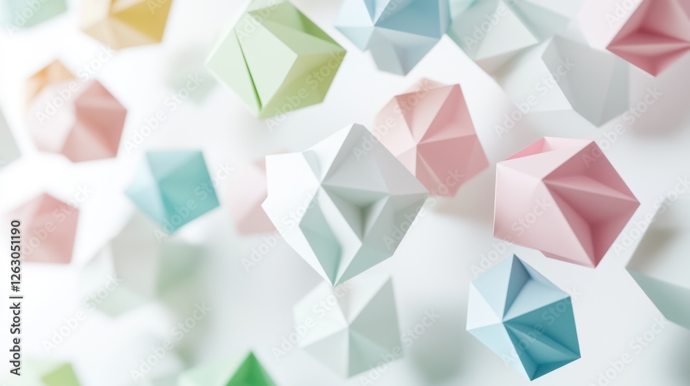 Pastel Origami Paper Diamonds Abstract Low-Poly Background Pastel Origami Paper Diamonds Abstract Low-Poly Background