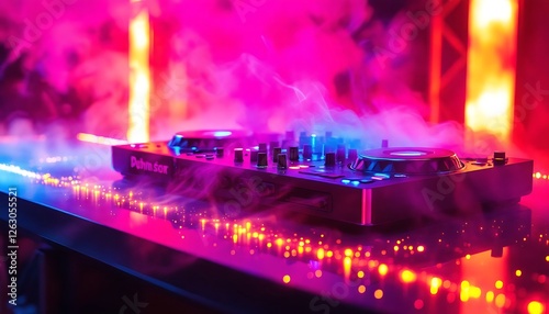 Dj Controller in Vibrant Nightclub Setting