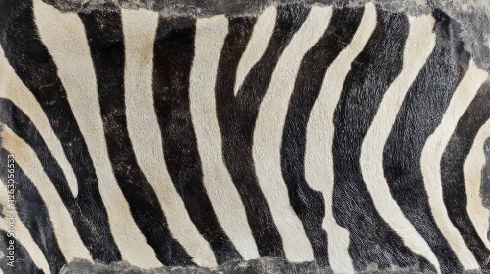 Fototapeta premium Zebra stripe pattern close-up on animal hide for natural texture background