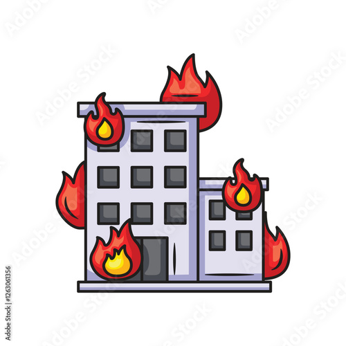 Burning building icon design. Vector icon