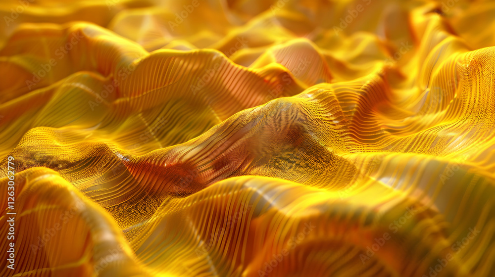 Fototapeta premium Abstract golden waves undulating in a mesmerizing pattern, creating a vibrant, dynamic background