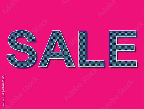 Vibrant pink background featuring bold, textured SALE lettering in blue.