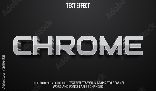 Silver Chrome 3d editable text effect style