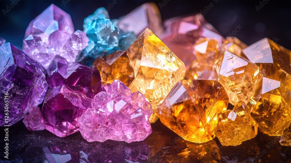 Radiant Gemstone Cluster in Darkness Radiant Gemstone Cluster in Darkness
