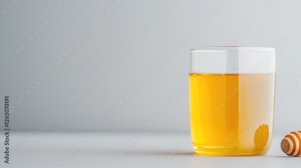 Honey in Glass on Gray Background Honey in Glass on Gray Background