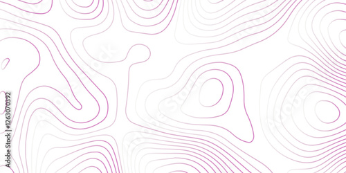 Abstract topographic map contour, white background and colorful wave lines pattern texture. geographic contour map grid backdrop paper texture. terrain path isolated on a background. 