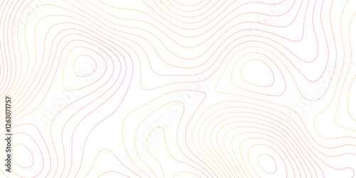 Abstract topographic map contour, white background and colorful wave lines pattern texture. geographic contour map grid backdrop paper texture. terrain path isolated on a background. 