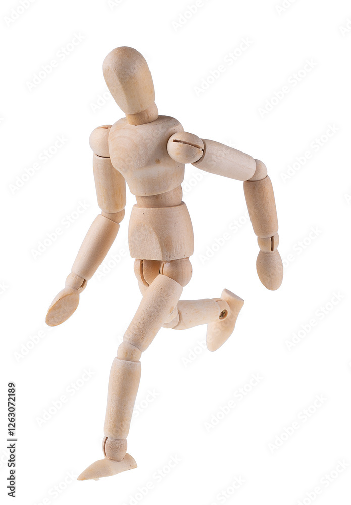 Wooden figure action isolated on transparent background Wooden figure action isolated on transparent background