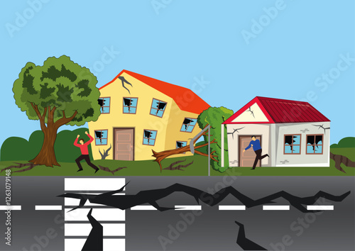 Earthquake Vector Illustration