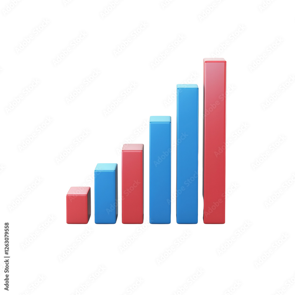 colorful bar graph showing increasing values in red and blue colors, representing growth and progress in data visualization colorful bar graph showing increasing values in red and blue colors, representing growth and progress in data visualization