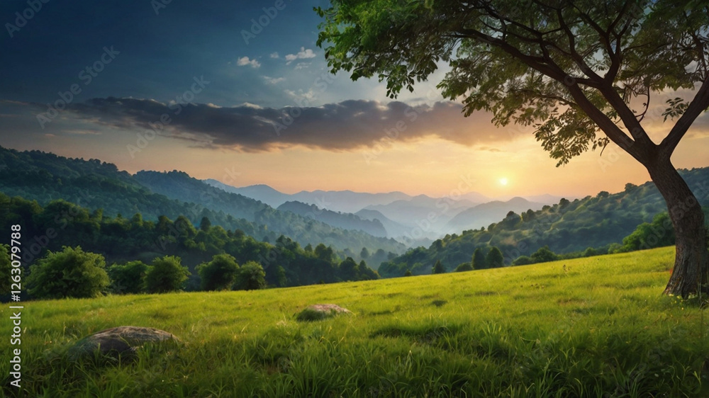 mountain landscape with lake and mountains mountain landscape with lake and mountains
