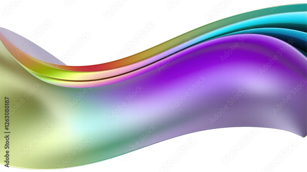 Fototapeta premium Abstract Colorful Wave with Smooth Gradient Flowing Across a Transparent Background