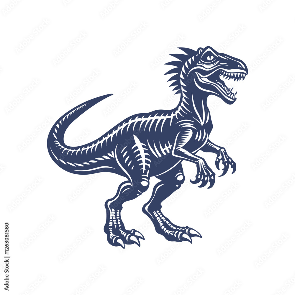 Fototapeta premium Dinosaur Silhouette Vector Illustration