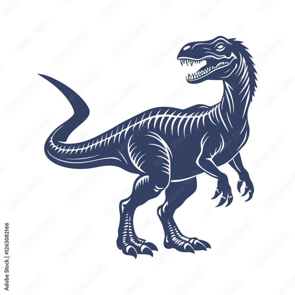 Fototapeta premium Dinosaur Silhouette Vector Illustration