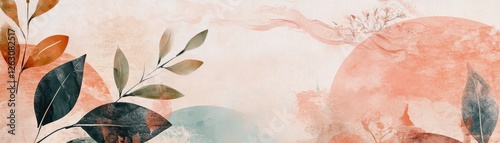 Floralinspired geometric patterns on handcrafted washi, gentle earth tones, a blend of tradition and modernity