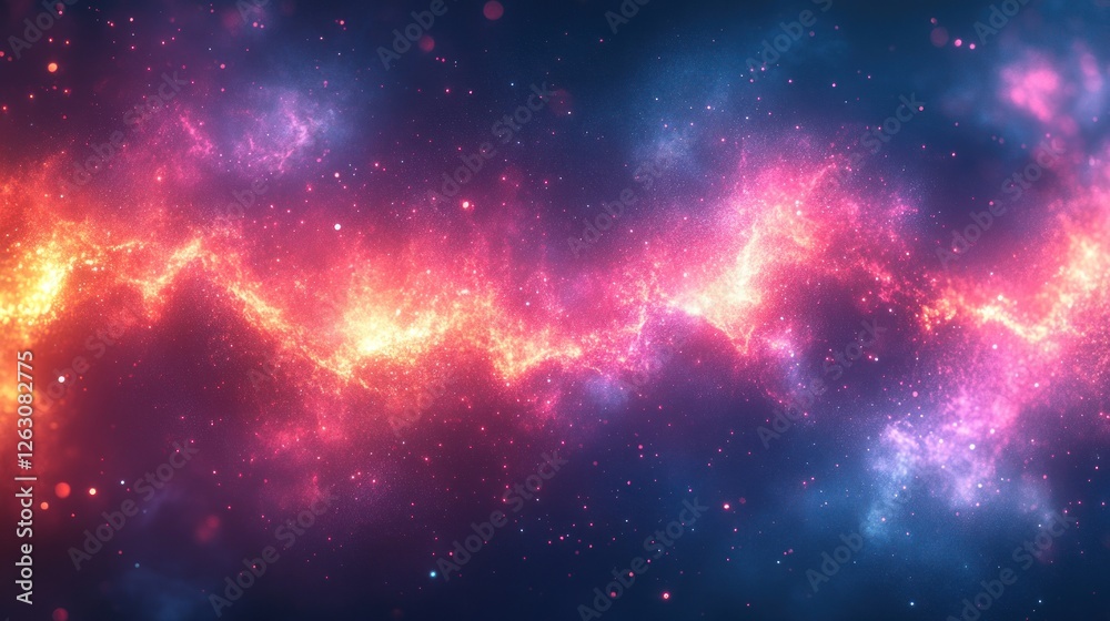 Fototapeta premium Cosmic Nebula Pink And Blue Hues Of Space