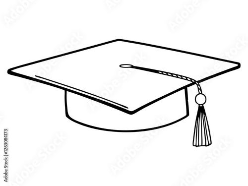 Graduation cap icon, Vector icon, Line art Vector, Doodle Icon