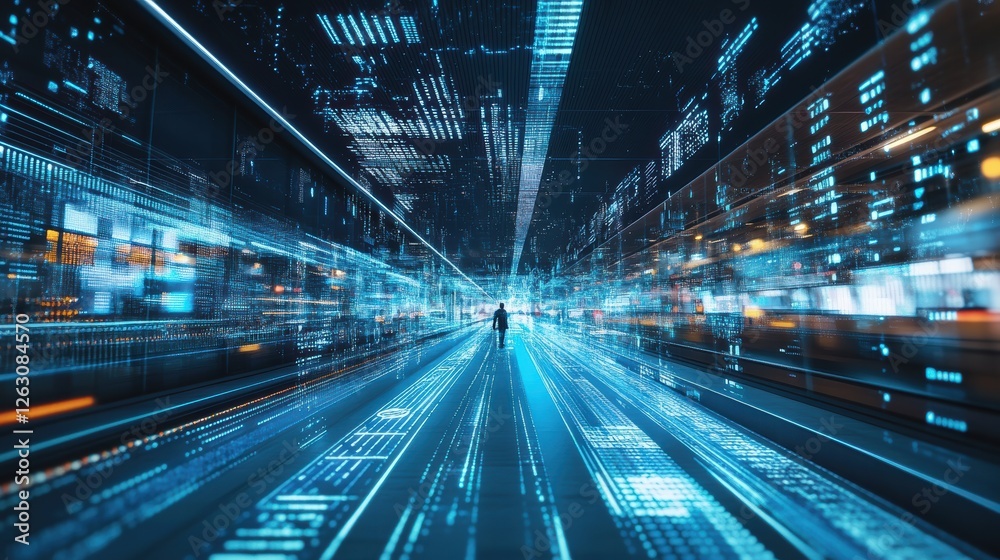 AI Agent Managing Data Flow in a Futuristic Transport AI Agent Managing Data Flow in a Futuristic Transport