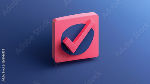 Free Download A sleek and modern check mark icon design on a minimalistic background - GFXLoad
