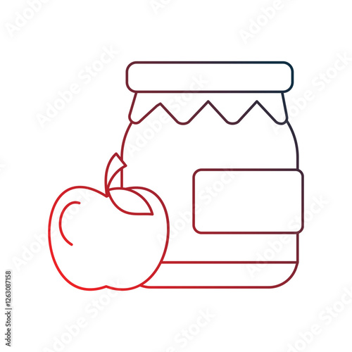 apple jam gradient outline icon with white background vector stock illustration