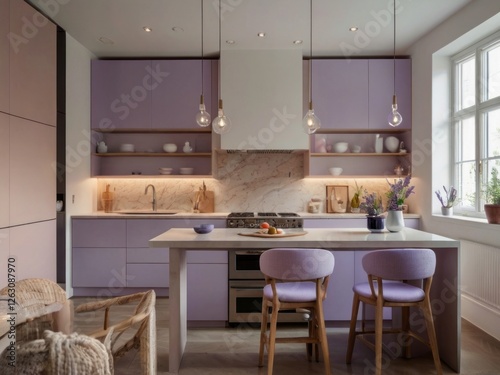 Lavender Kitchen Island Modern Design Interior