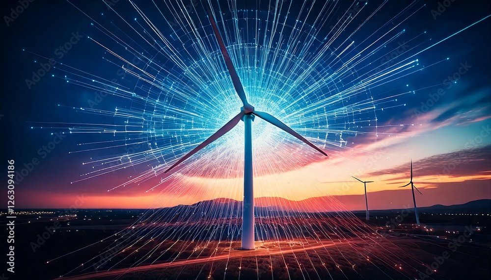 Obraz premium A wind turbine with advanced aerodynamic design.