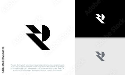 Initials R logo design. Initial Letter Logo.	
