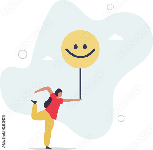 Smiling character making an approving gesture. Vector illustration of positive feedback.flat character life .