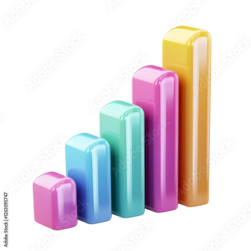 Free Download Colorful bar graph representing growth and progress in data visualization. vibrant pastel colors create engaging and modern look, ideal for presentations and reports - GFXLoad