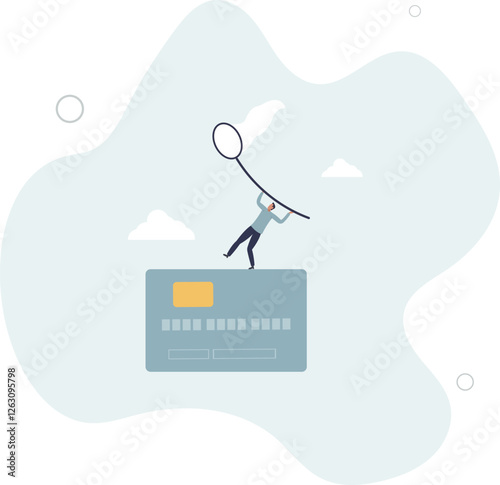 Credit card debt compromise, accept failure and negotiate with debtor concept.flat character life .