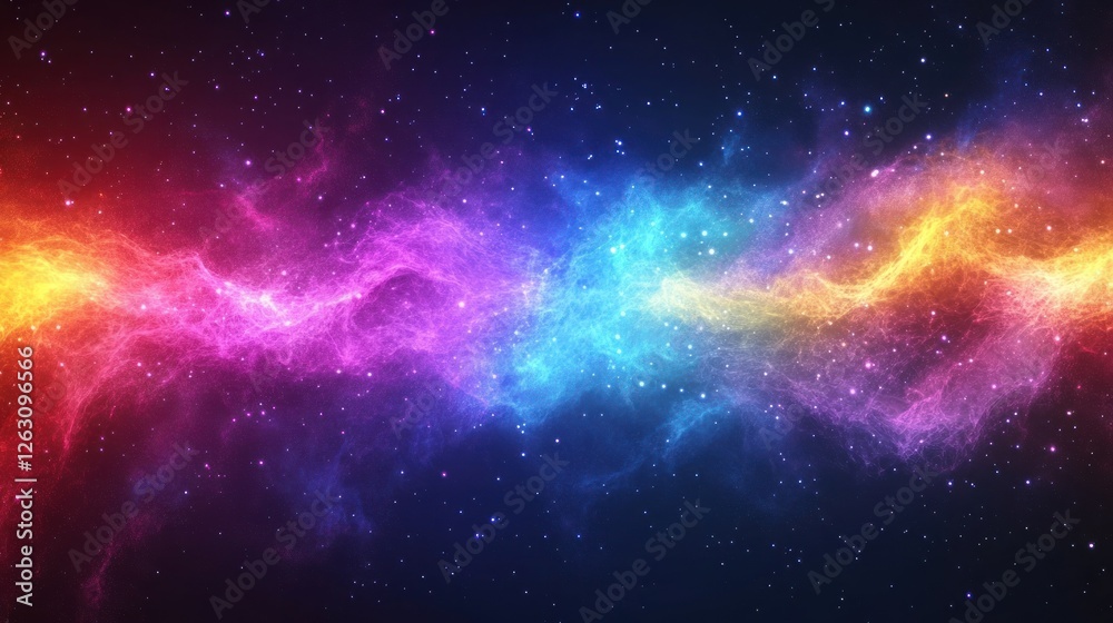 Fototapeta premium Cosmic Nebula Colorful Swirling Gaseous Clouds