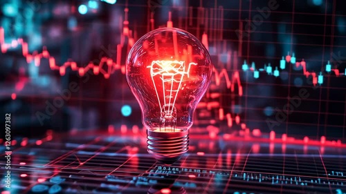 Illuminating Insights: A Glowing Bulb Amidst Dynamic Market Data