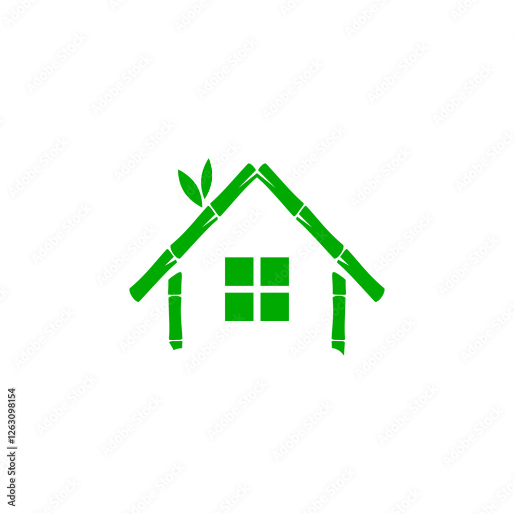 Fototapeta premium Bamboo house icon isolated on white background