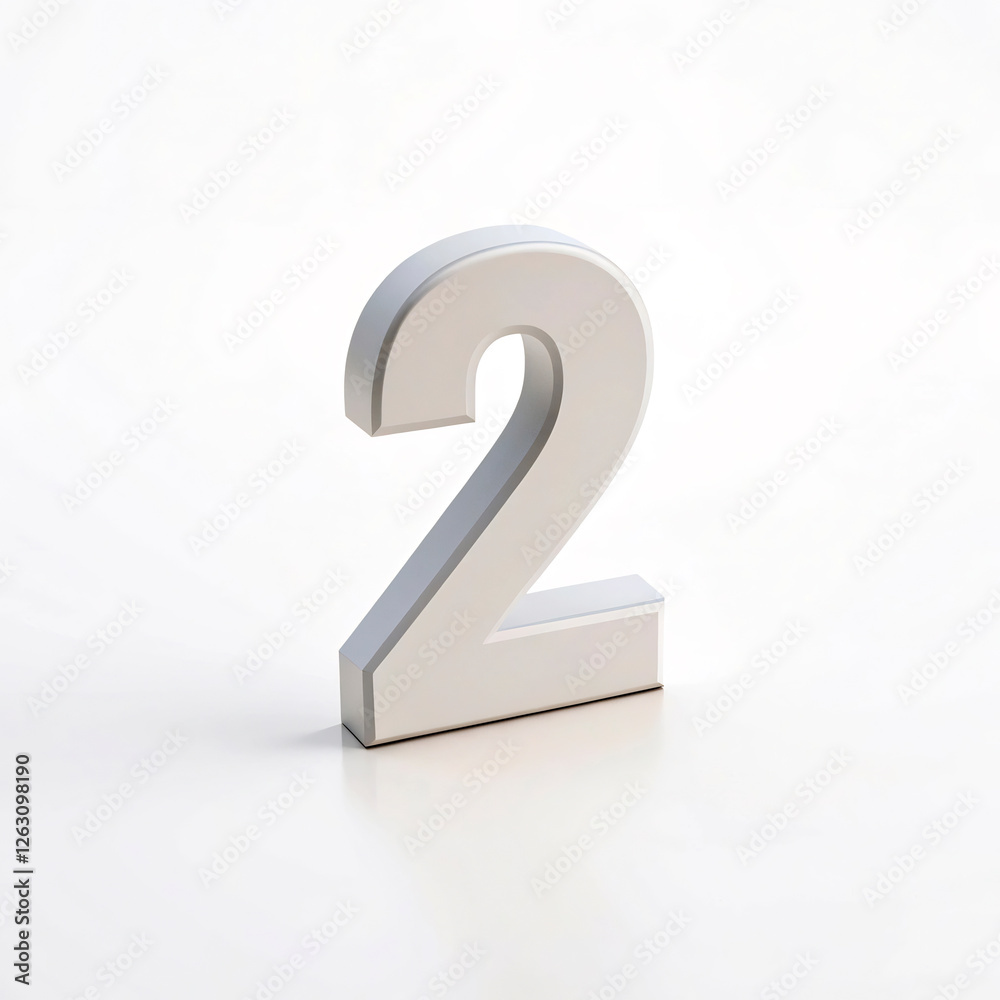 3d silver number2 3d silver number2