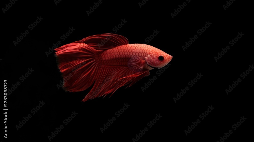 Obraz premium Stunning Red Betta Fish in Dark Background