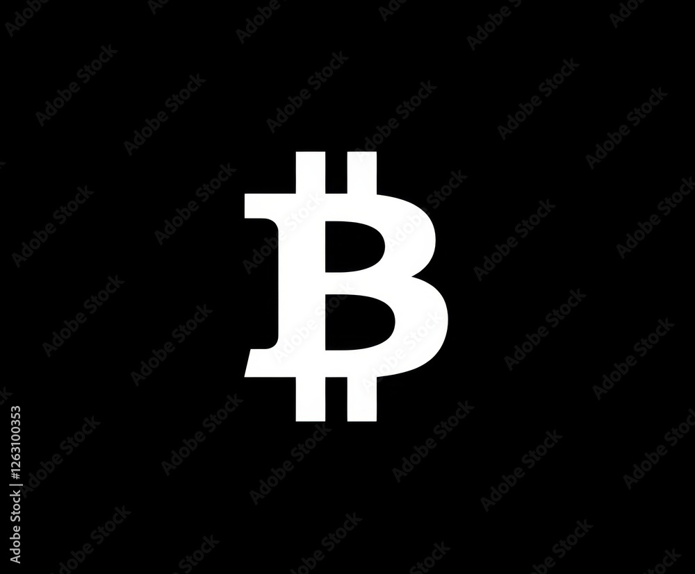 Simplified Bitcoin logo design concept Simplified Bitcoin logo design concept
