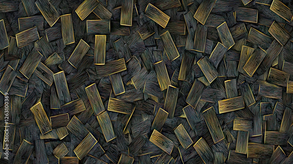Dark abstract pattern with wooden rectangles Dark abstract pattern with wooden rectangles