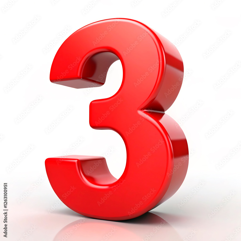 3d red number 3d red number