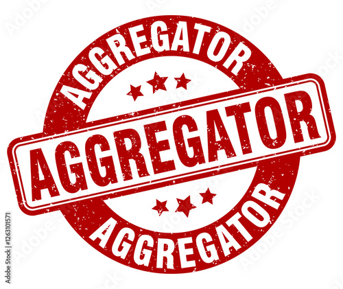aggregator stamp. aggregator label. round grunge sign