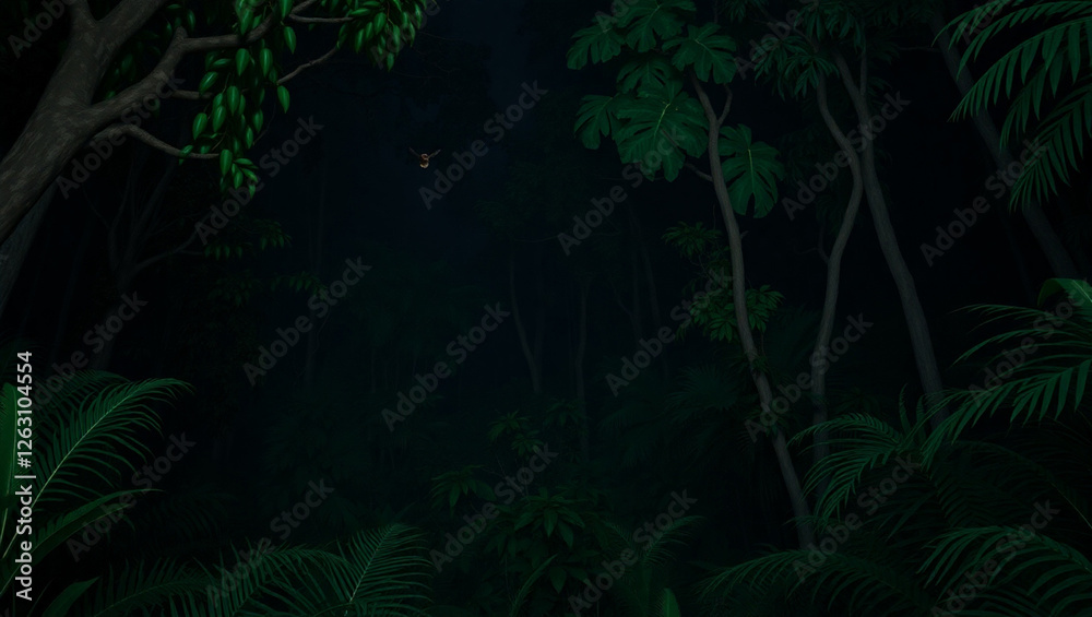 rain forest in the night rain forest in the night