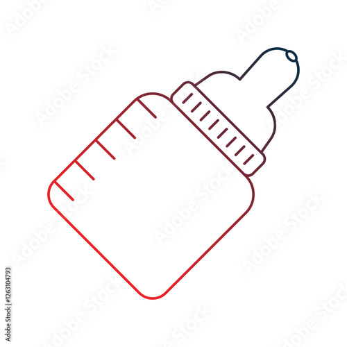 baby bottle gradient outline icon with white background vector stock illustration