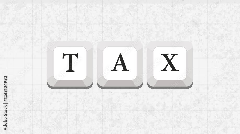tax finance word written on computer keyboard keys animation tax finance word written on computer keyboard keys animation