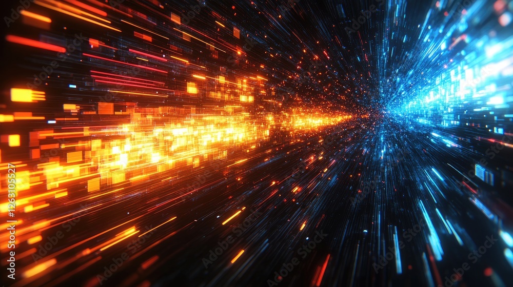 Obraz premium Abstract Digital Data Stream Visualization