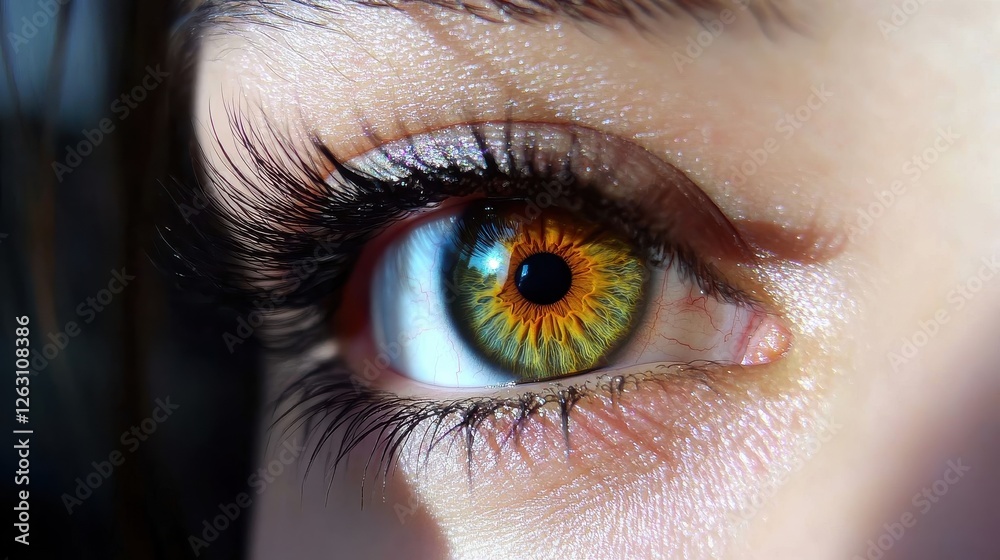 Fototapeta premium Close-up of Female Eye with Rainbow Iris
