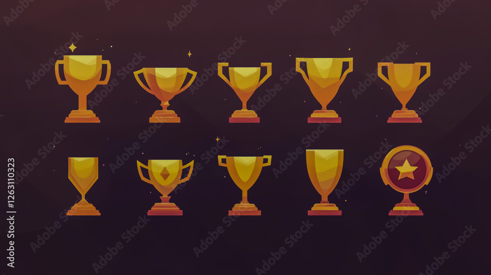 High-quality, minimalistic trophy icon design High-quality, minimalistic trophy icon design
