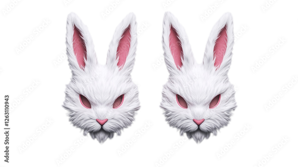 Fototapeta premium Easter Bunny Mask Made of Soft Felt with Pastel Accents
