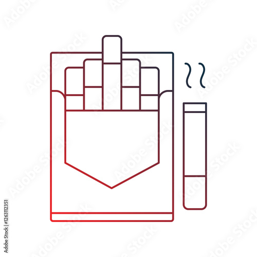 cigarette gradient outline icon with white background vector stock illustration