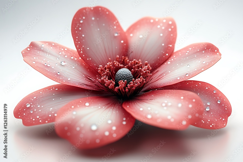 Fototapeta premium Close-up of a beautiful, dew-kissed rose flower