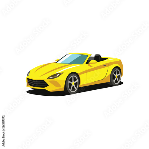 Sleek Convertible Car in Modern Vector Illustration Design