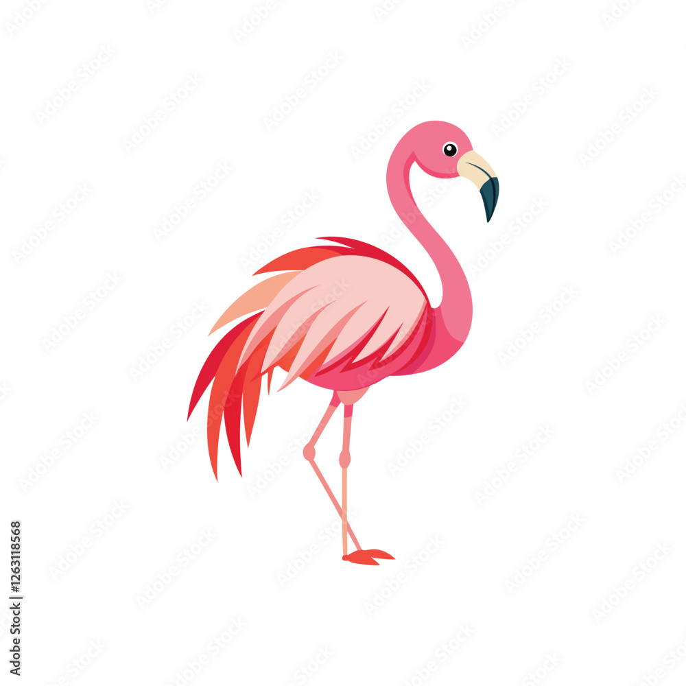Obraz premium Realistic Flamingo with Beautiful Feathers